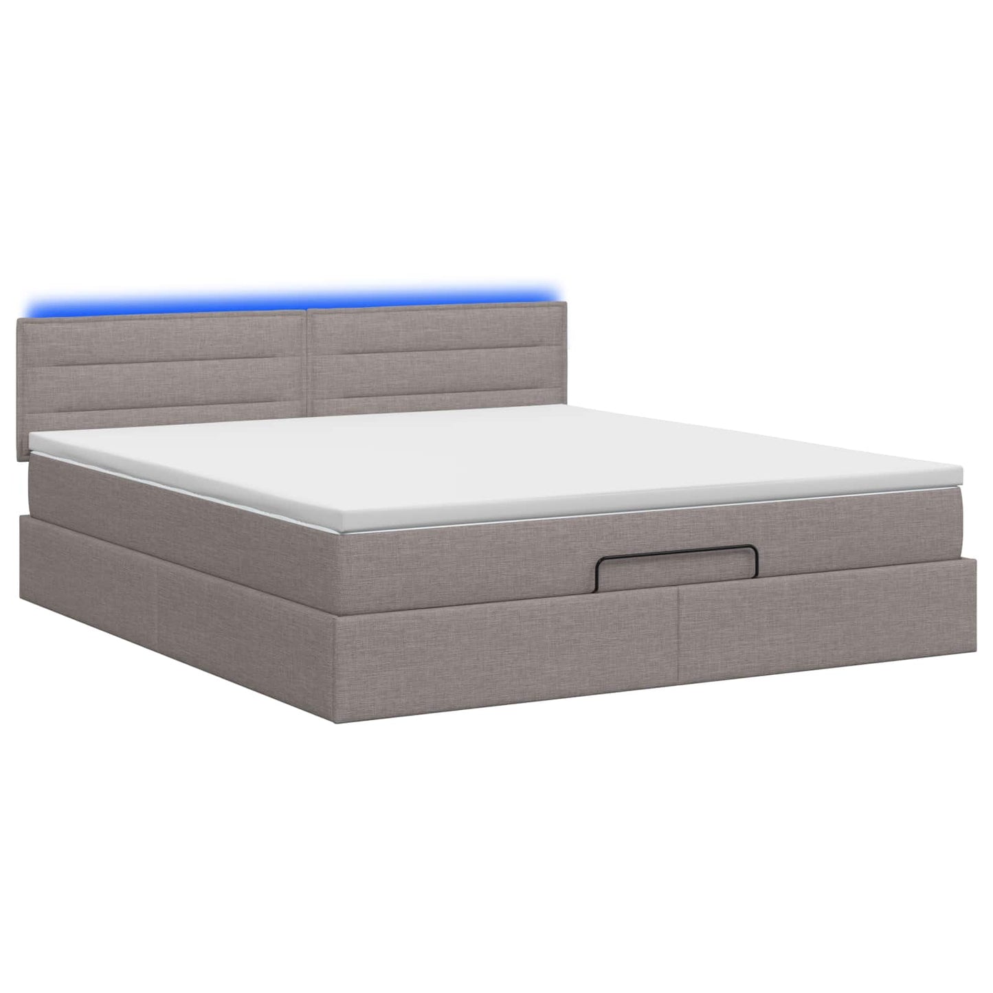 Ottoman Bed met Matrassen en LED Taupe 140 x 190 cm Stof