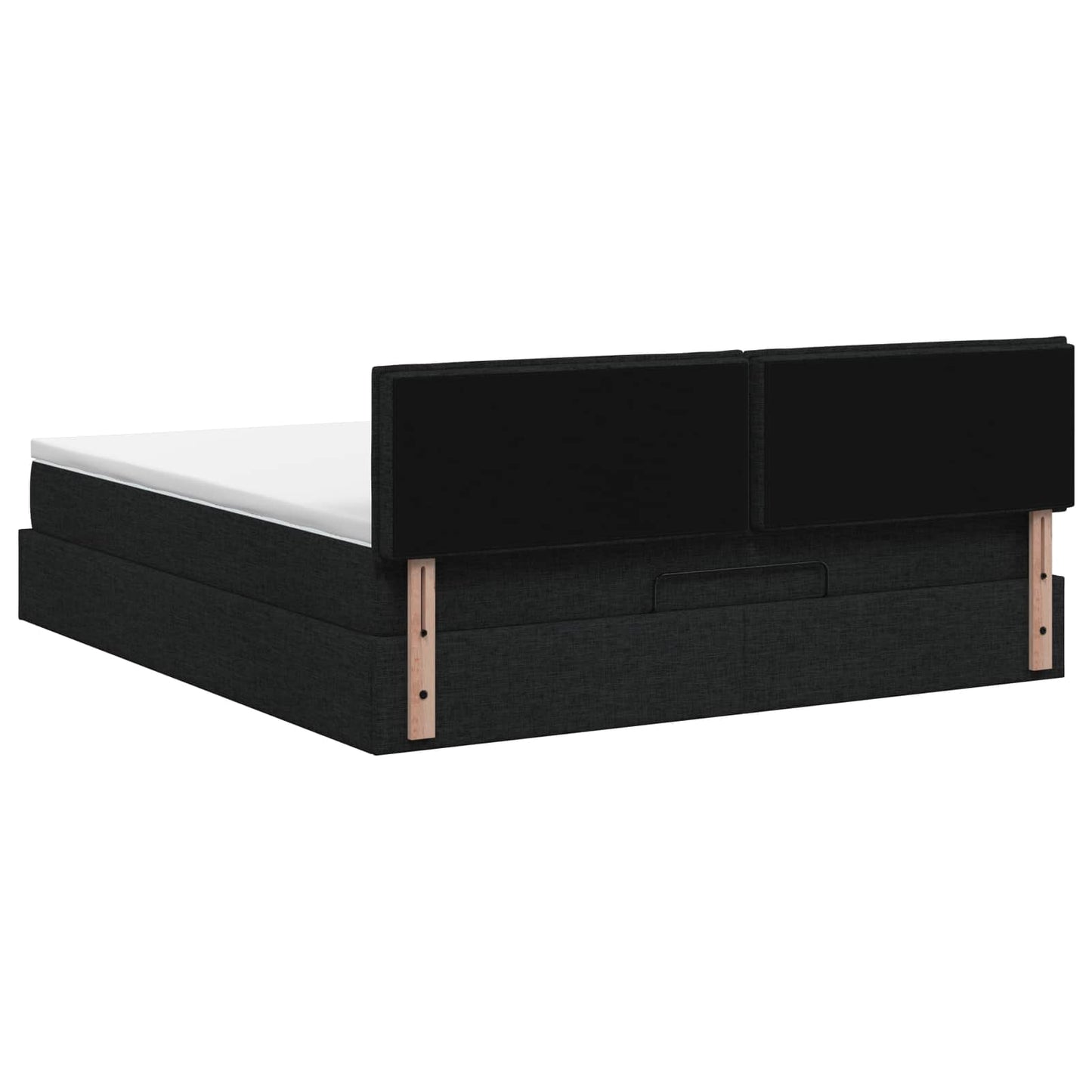 Ottoman Bed met Matrassen en LED Zwart 180 x 200 cm Stof