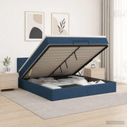 Ottoman bed 160x200 cm blauw met opbergruimte