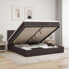 Ottoman bed met matras donkerbruin 200x200 cm