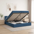Ottoman bed 200x200 cm blauw stof