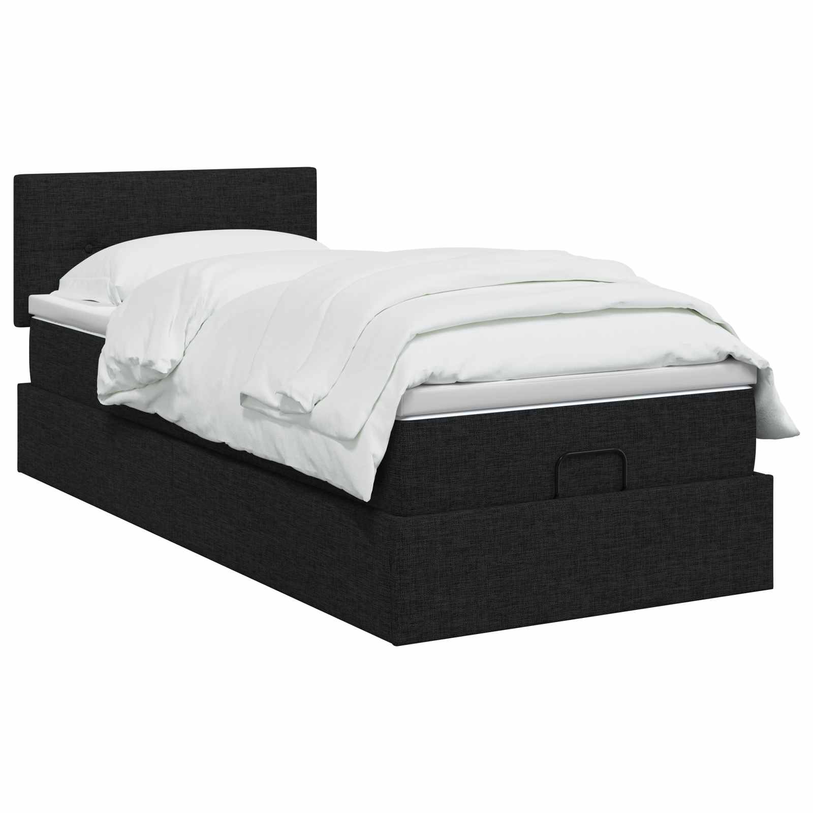 Ottoman Bed met Matrassen en LED Zwart 80 x 200 cm Stof