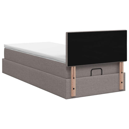 Ottoman Bed met Matrassen en LED Taupe 80 x 200 cm Stof