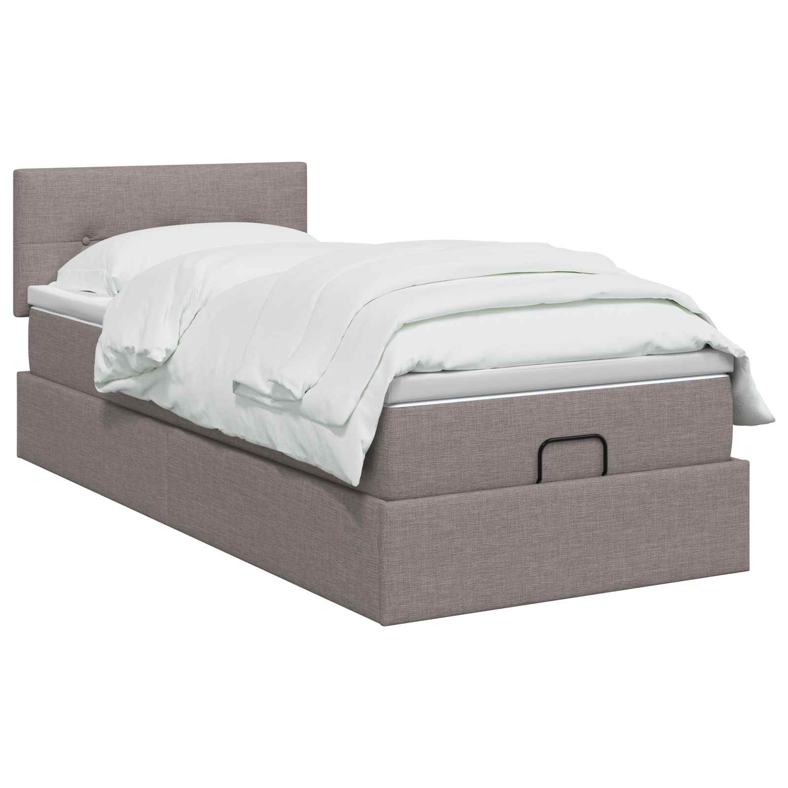 Ottoman Bed met Matrassen en LED Taupe 80 x 200 cm Stof