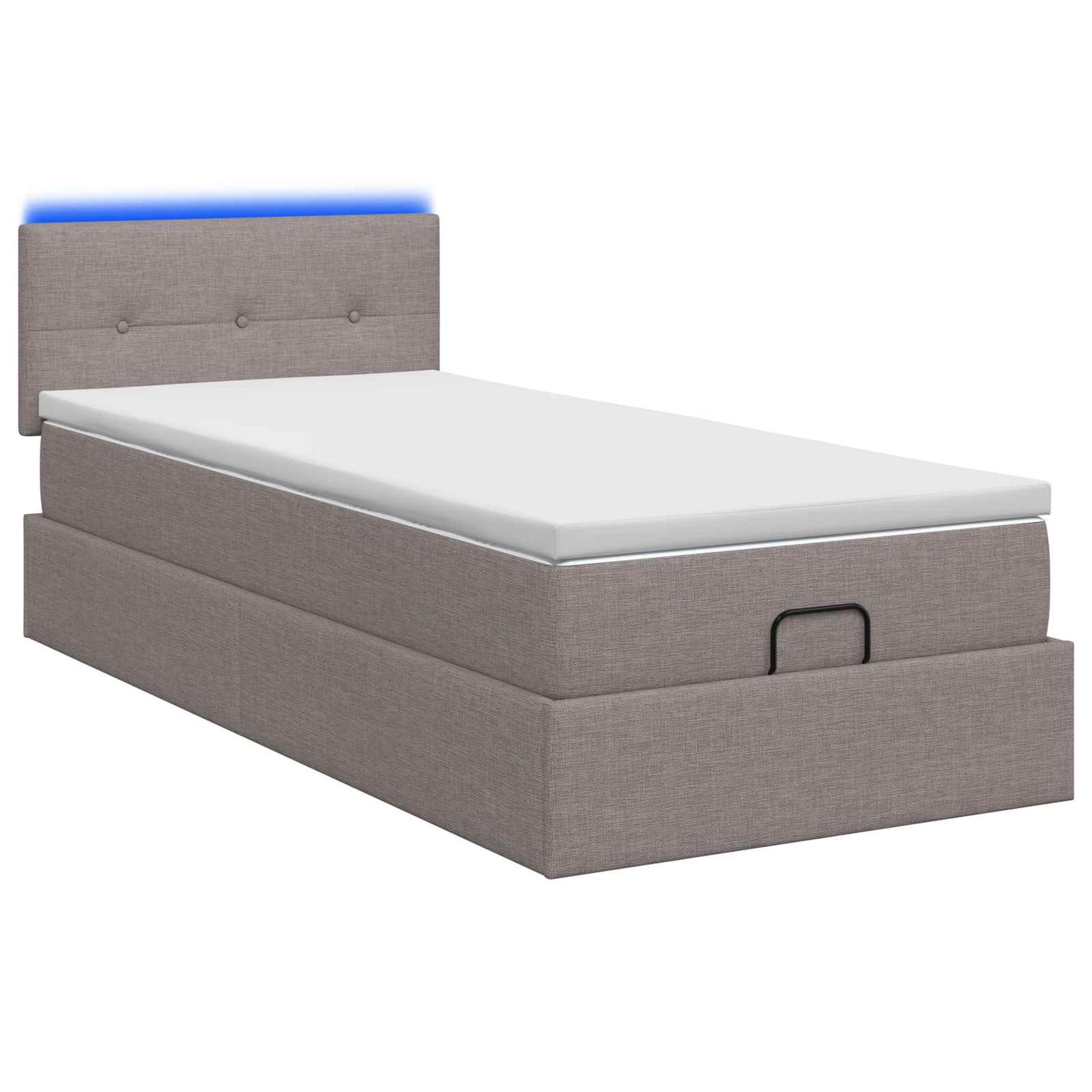Ottoman Bed met Matrassen en LED Taupe 100 x 200 cm Stof