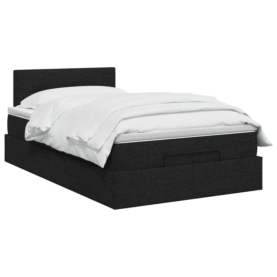 Ottoman Bed met Matrassen en LED Zwart 120 x 190 cm Stof