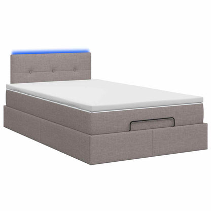 Ottoman Bed met Matrassen en LED Taupe 120 x 190 cm Stof