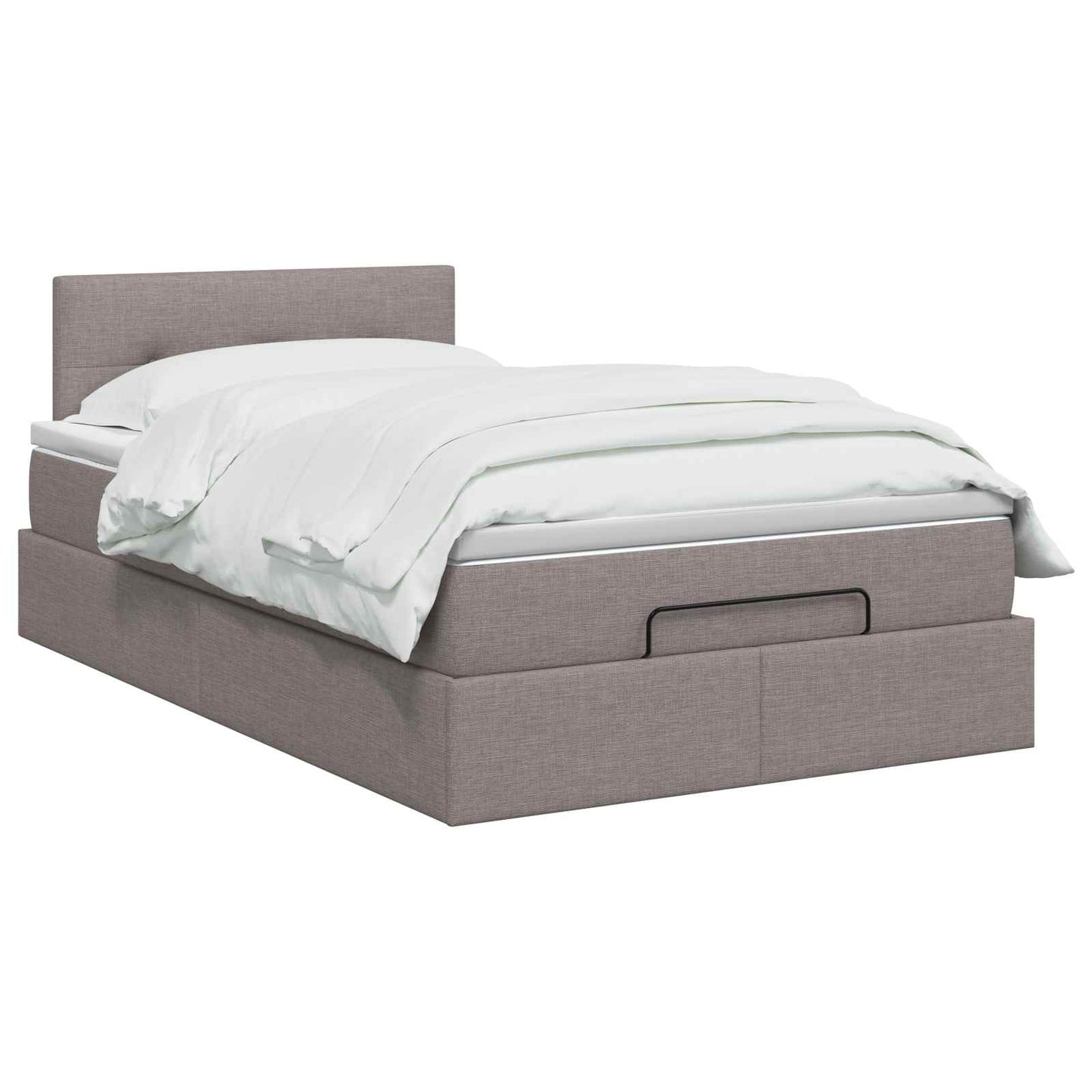Ottoman Bed met Matrassen en LED Taupe 120 x 190 cm Stof