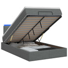 Ottoman bed 120x200 cm donkergrijs met matras en LED