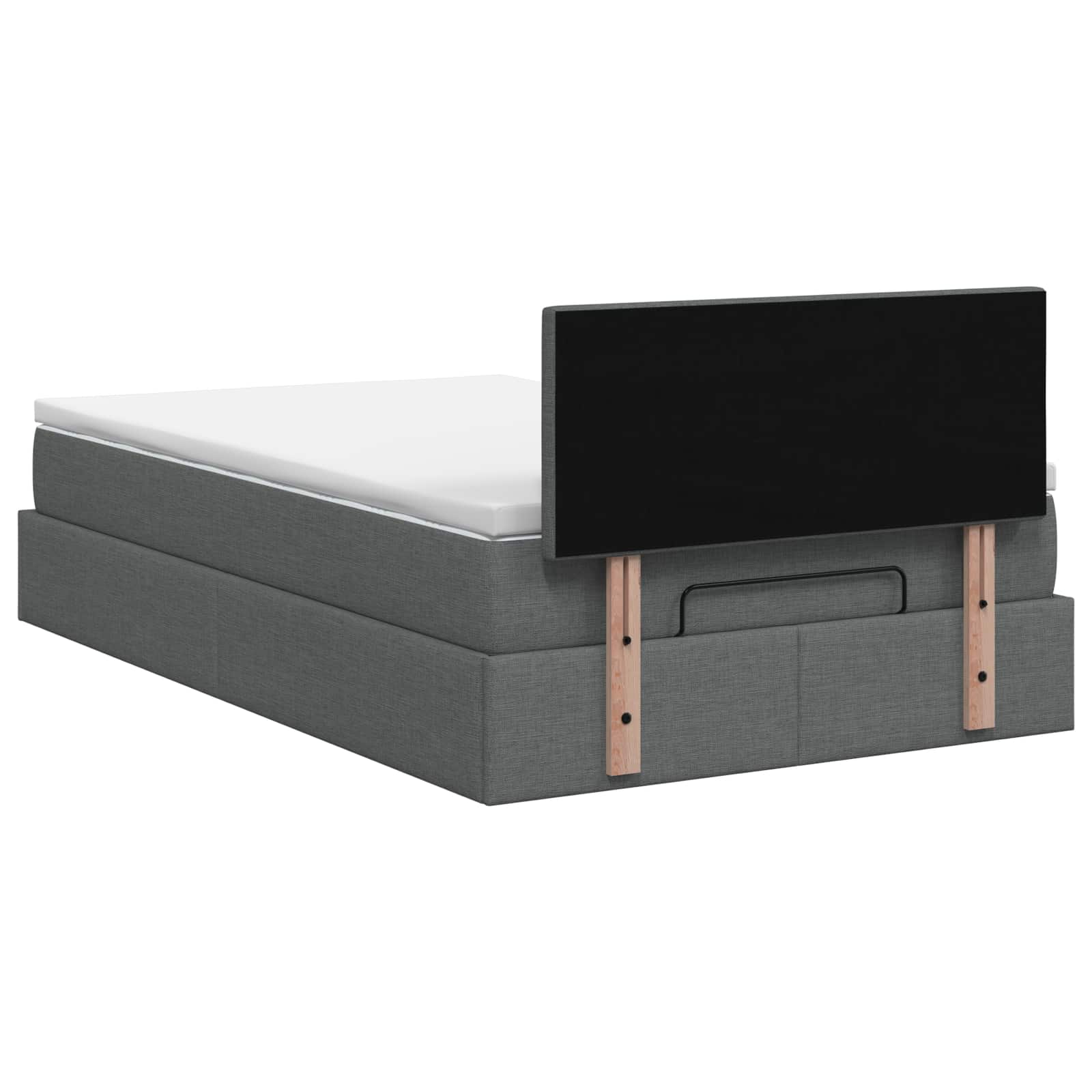 Ottoman Bed met Matrassen en LED Donkergrijs 120 x 200 cm Stof