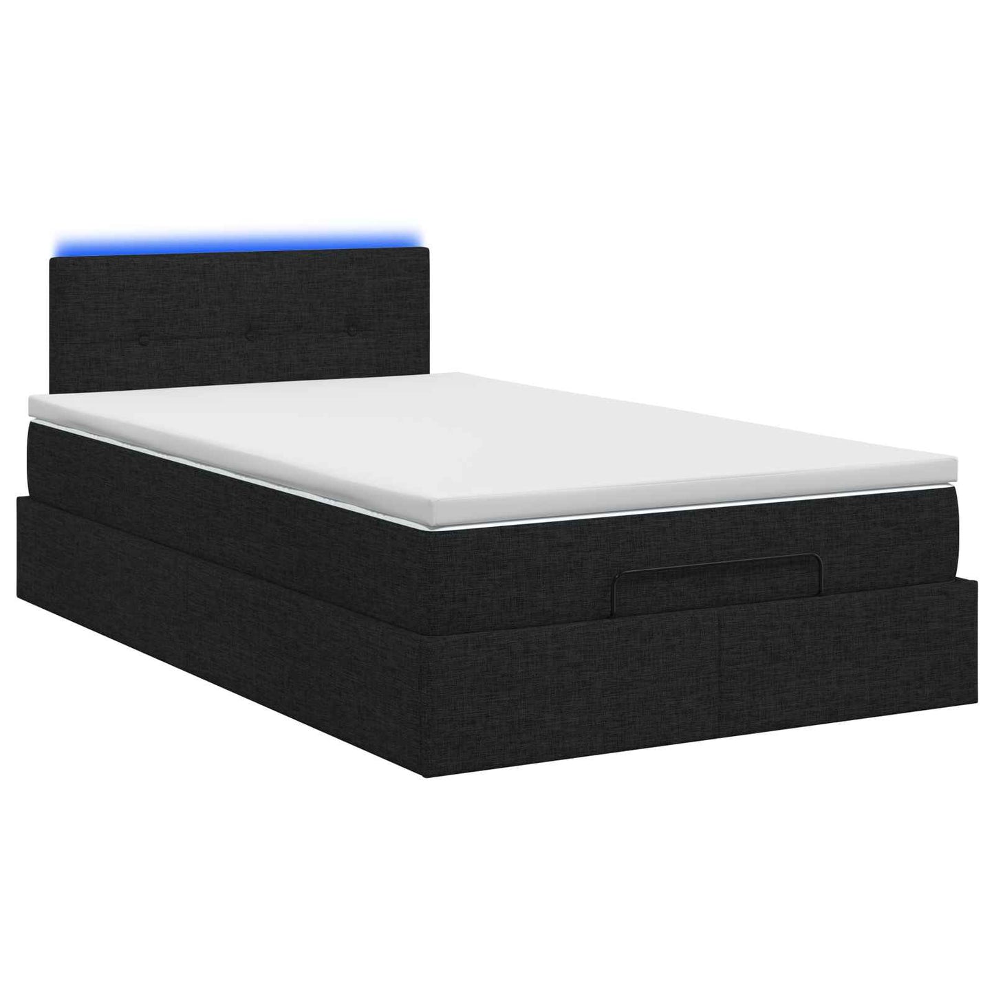 Ottoman Bed met Matrassen en LED Zwart 120 x 200 cm Stof