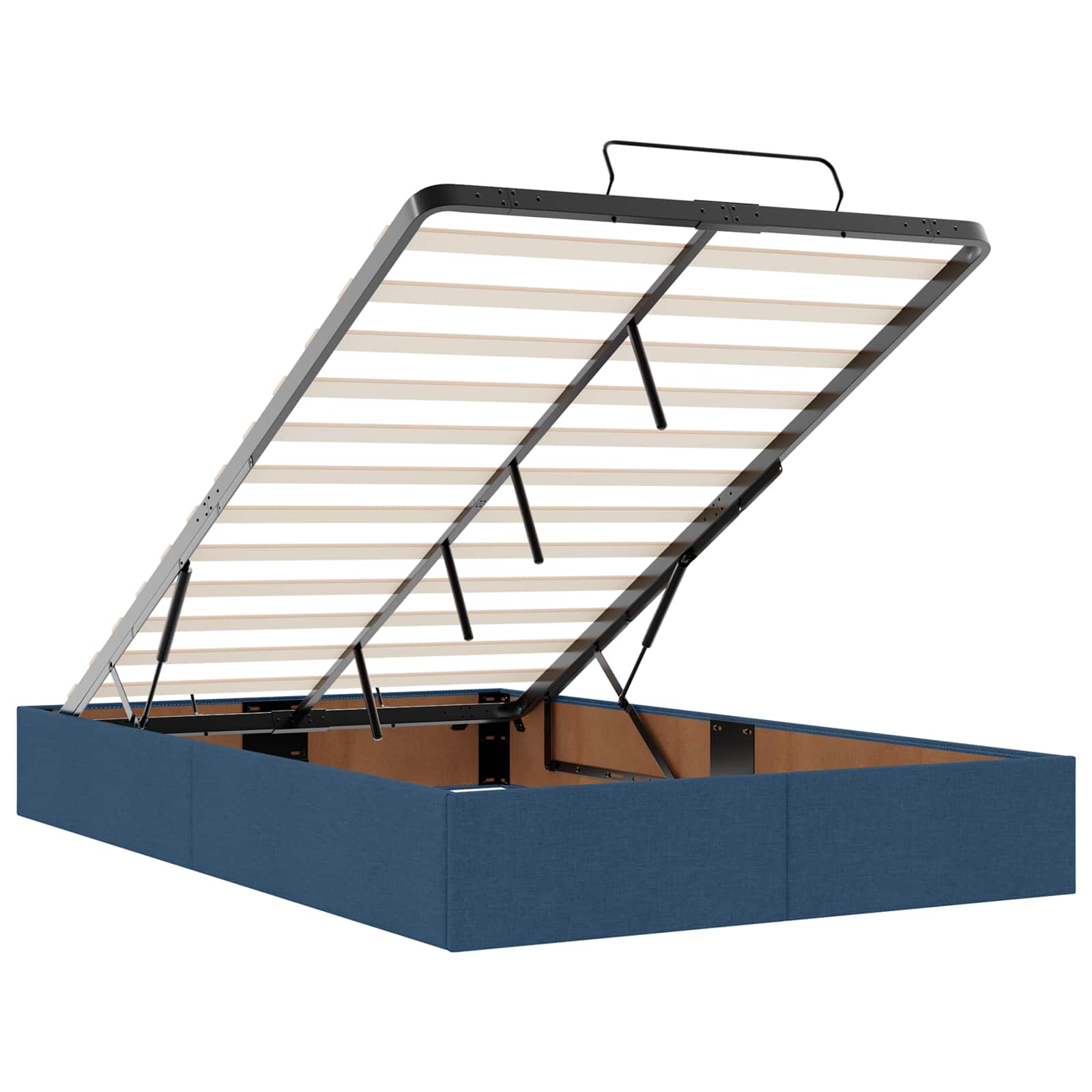 Ottoman Bed met Matrassen en LED Blauw 120 x 200 cm Stof