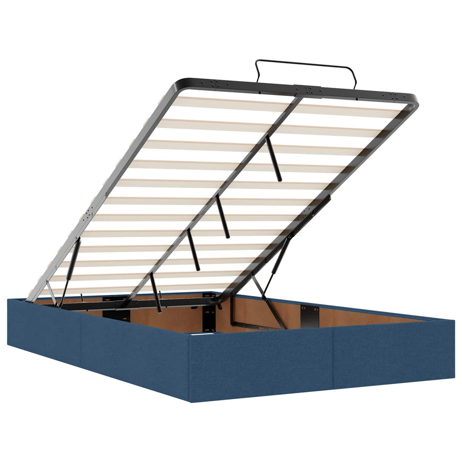 Ottoman Bed met Matrassen en LED Blauw 120 x 200 cm Stof
