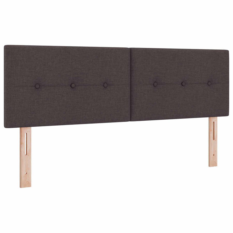 Ottoman Bed met Matrassen en LED Donkerbruin 140 x 200 cm Stof