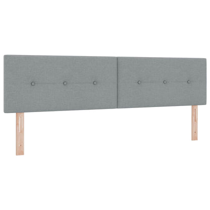 Ottoman Bed met Matrassen en LED Lichtgrijs 180 x 200 cm Stof