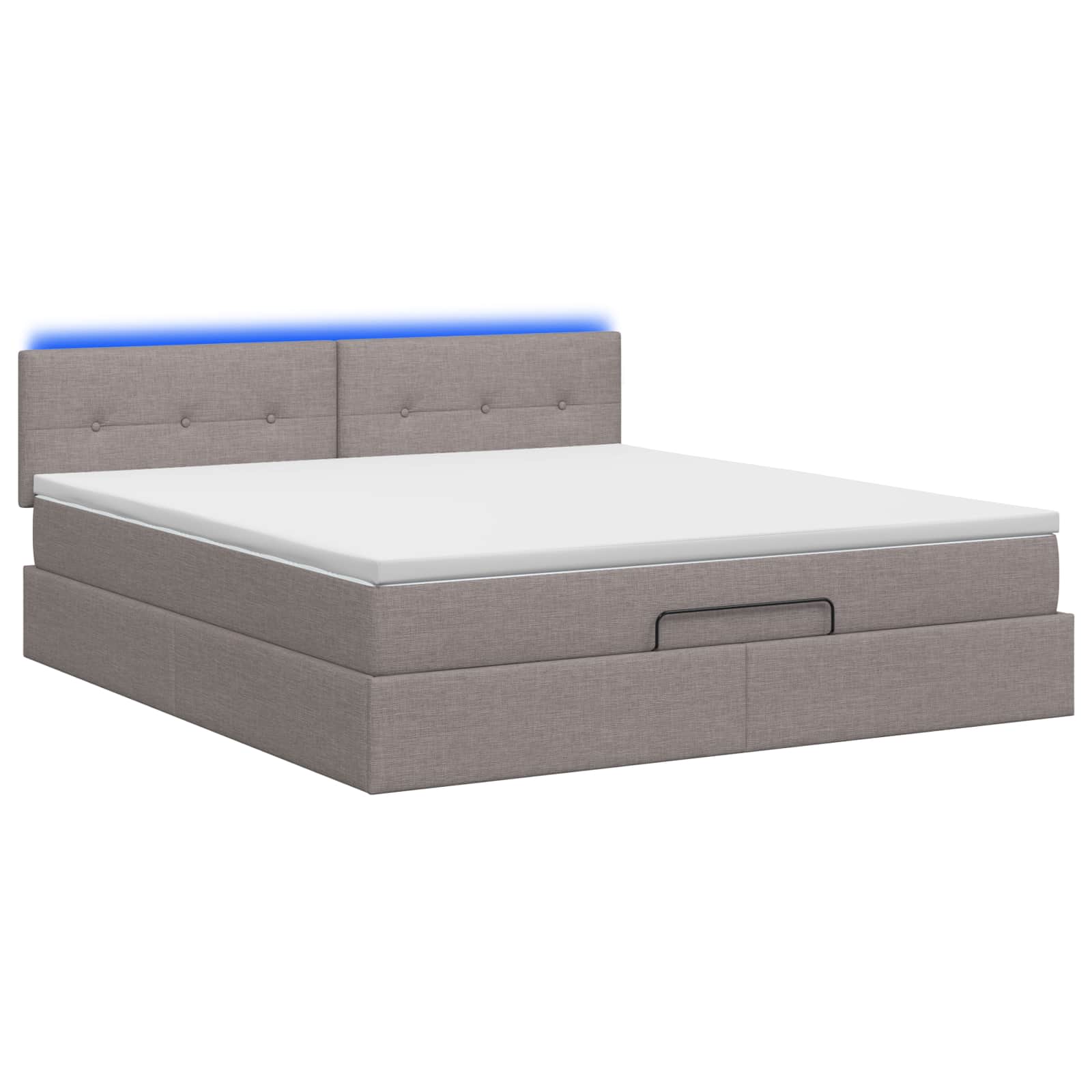 Ottoman Bed met Matrassen en LED Taupe 180 x 200 cm Stof