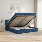 Ottoman bed 180x200 cm blauw met opbergruimte