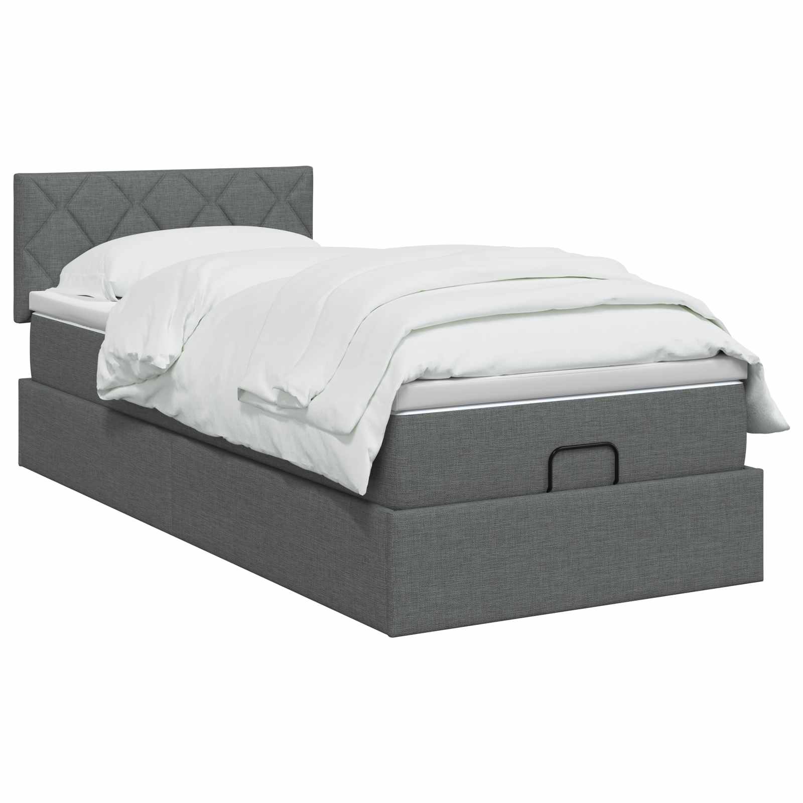 Ottoman Bed met Matrassen en LED Donkergrijs 80 x 200 cm Stof