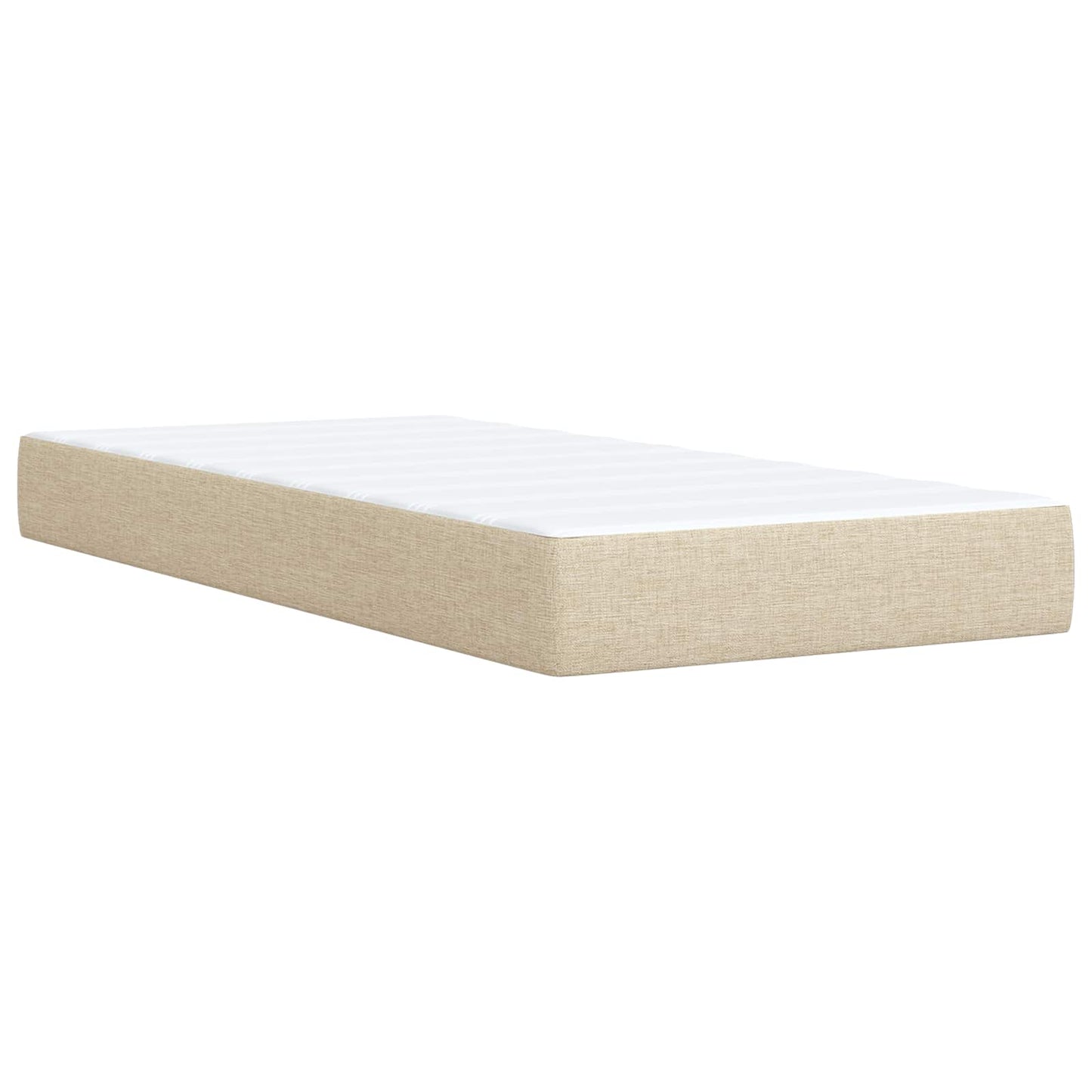Ottoman Bed met Matrassen en LED Crèmekleurig 80 x 200 cm Stof