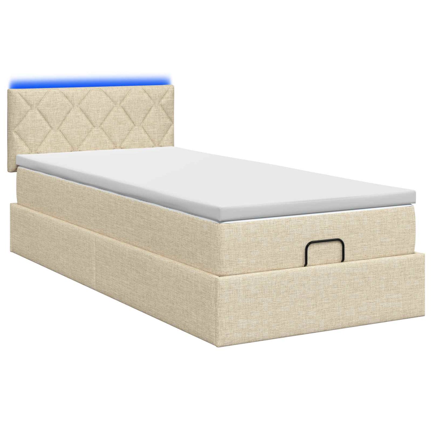 Ottoman Bed met Matrassen en LED Crèmekleurig 80 x 200 cm Stof