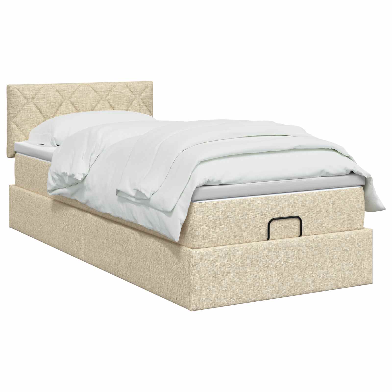 Ottoman Bed met Matrassen en LED Crèmekleurig 80 x 200 cm Stof