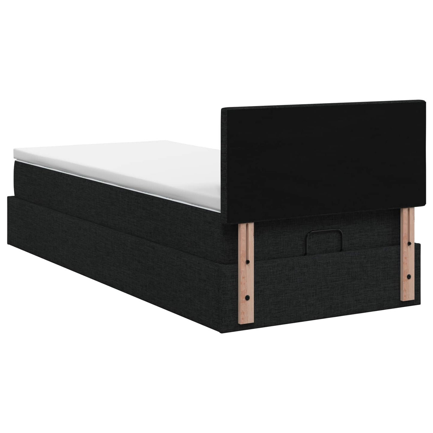 Ottoman Bed met Matrassen en LED Zwart 100 x 200 cm Stof
