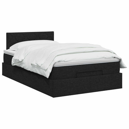 Ottoman Bed met Matrassen en LED Zwart 120 x 200 cm Stof