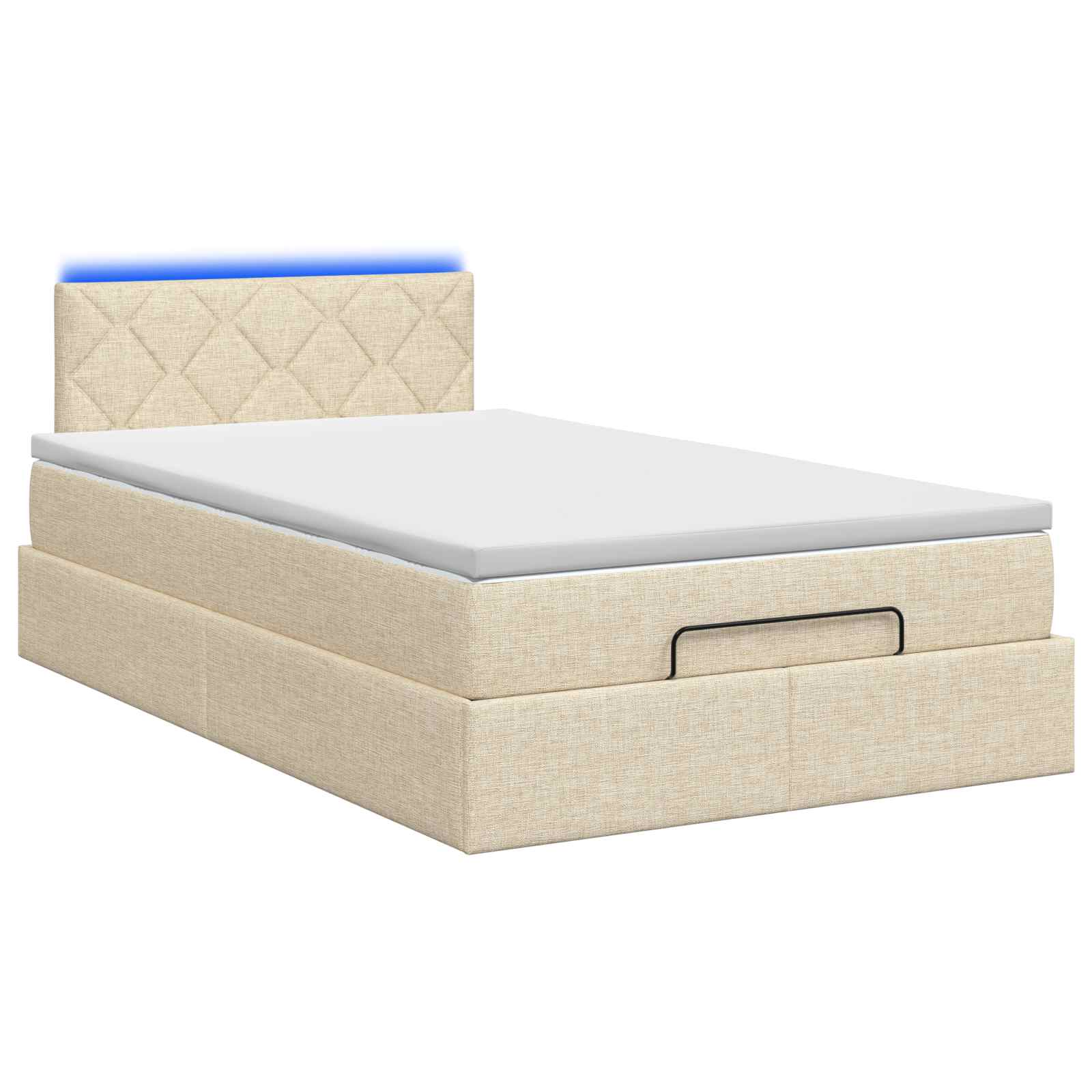 Ottoman Bed met Matrassen en LED Crèmekleurig 120 x 200 cm Stof