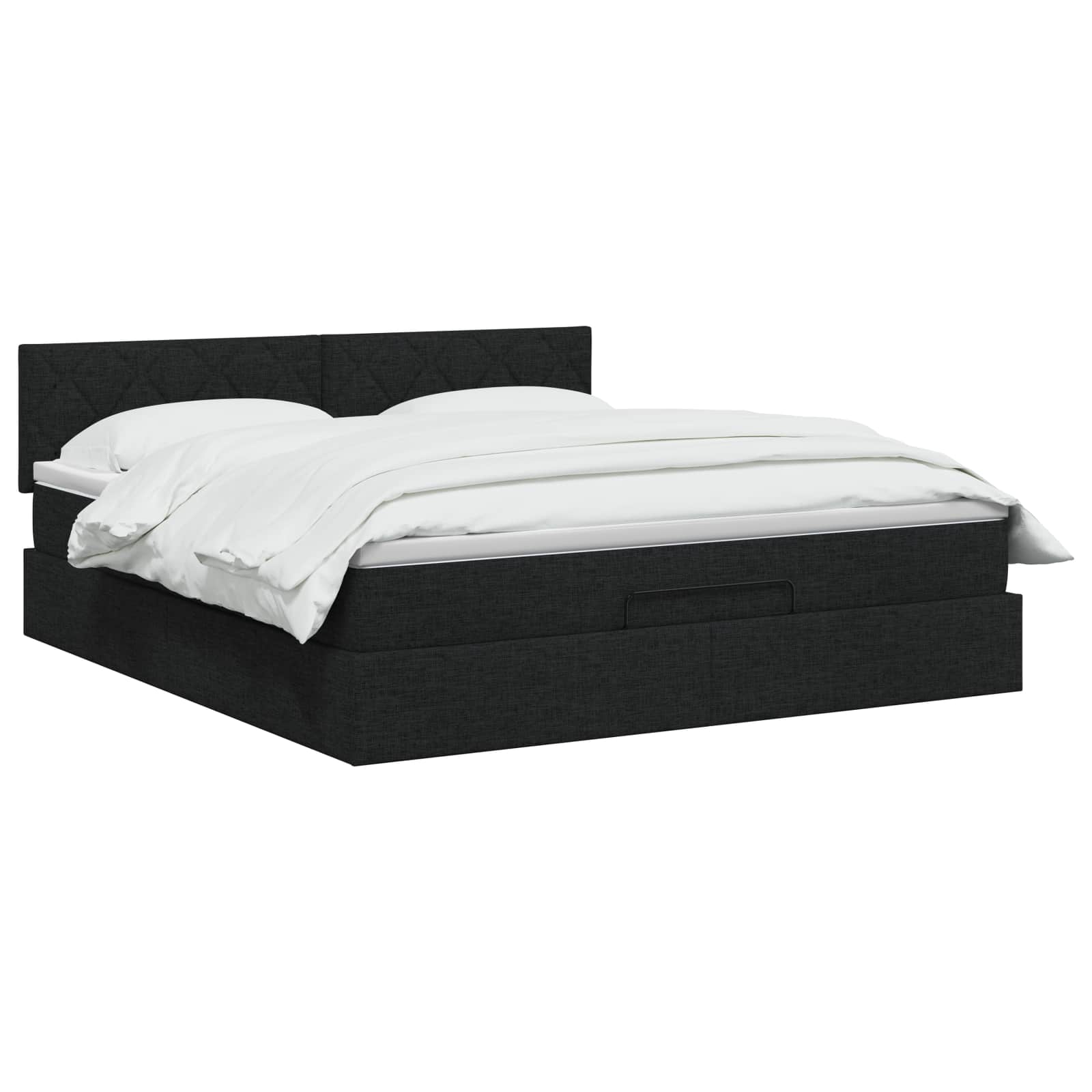 Ottoman Bed met Matrassen en LED Zwart 140 x 200 cm Stof