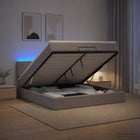 Ottoman bed 180x200 cm taupe met opbergruimte en led