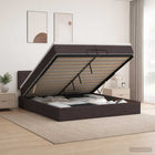 Ottoman bed met matras 200x200 cm donkerbruin