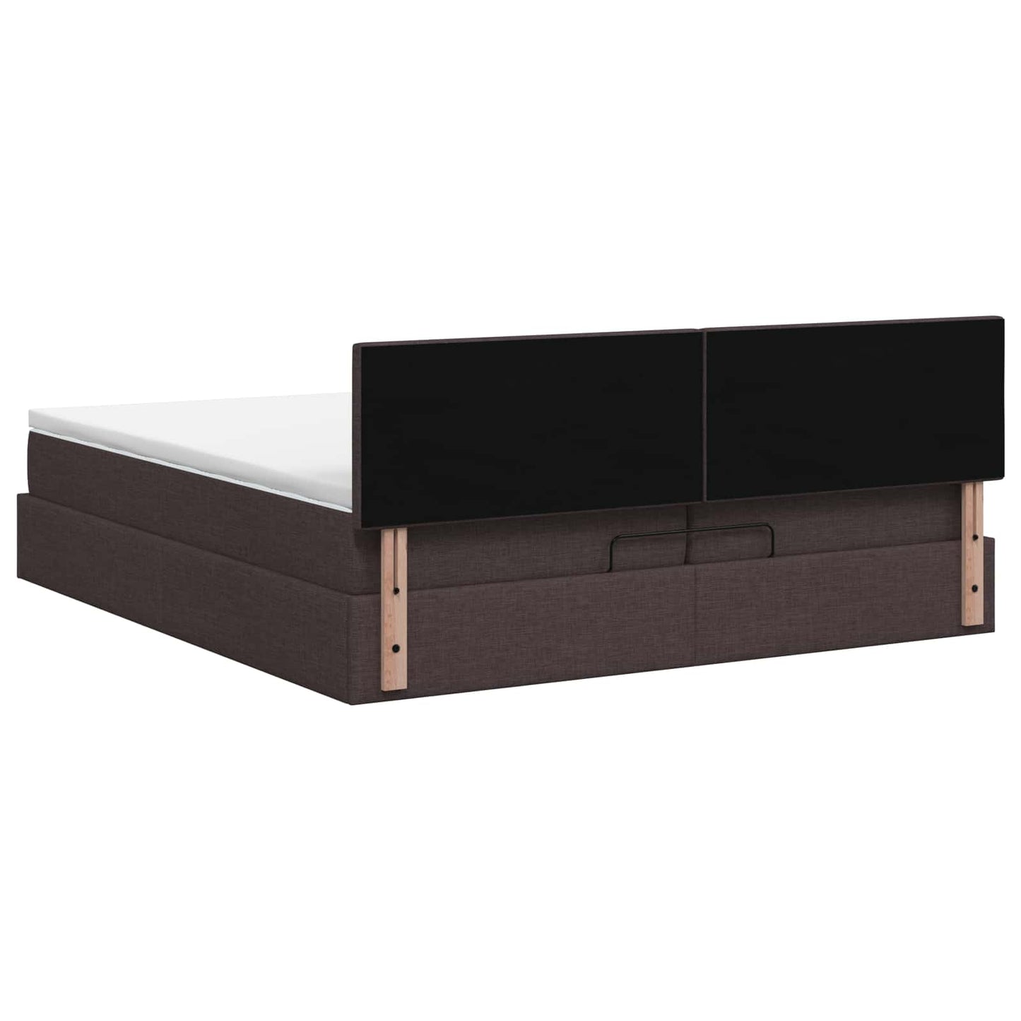 Ottoman Bed met Matrassen en LED Donkerbruin 200 x 200 cm Stof