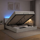 Ottoman bed 180x200 cm lichtgrijs met opbergruimte