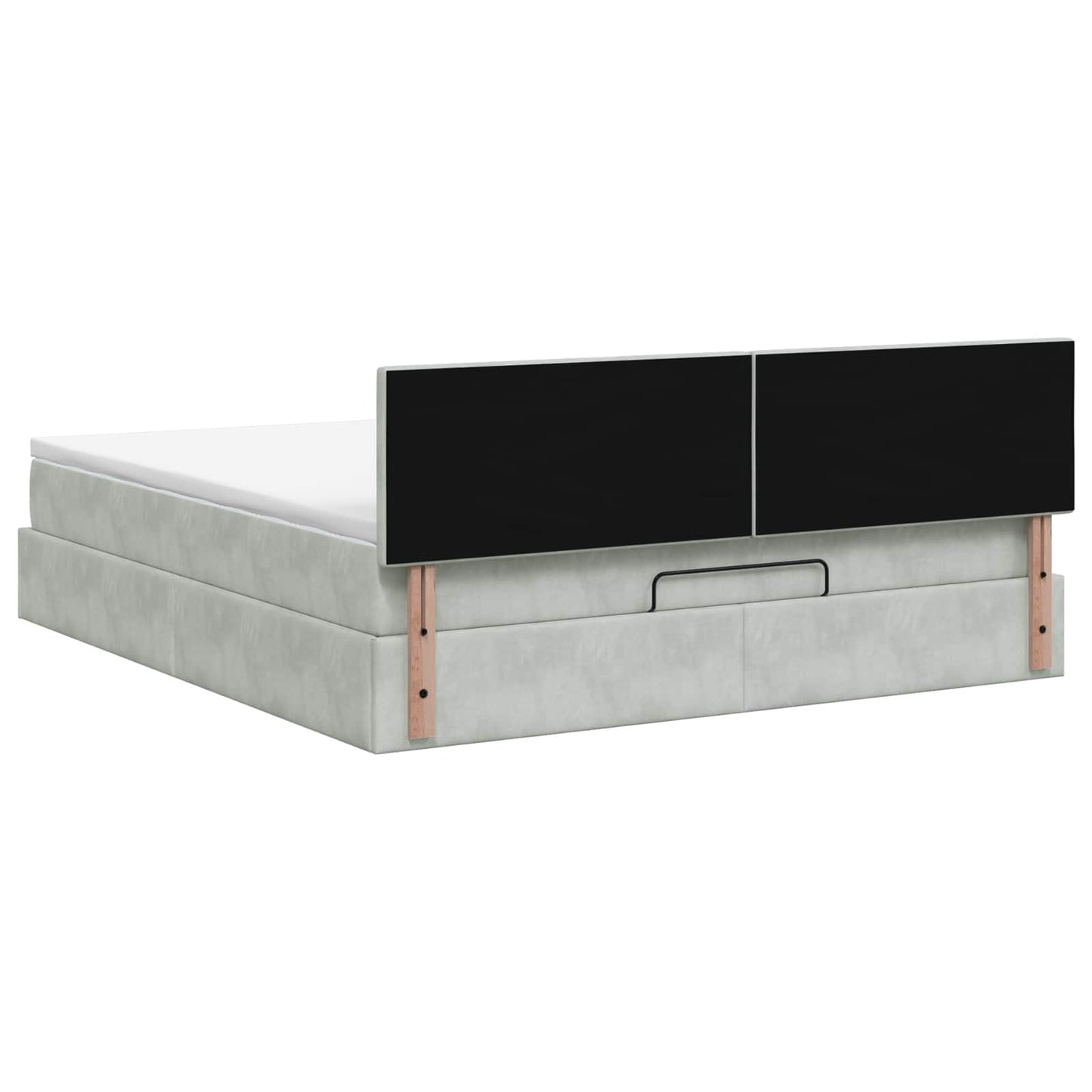 Ottoman Bed met Matrassen en LED Lichtgrijs 180 x 200 cm