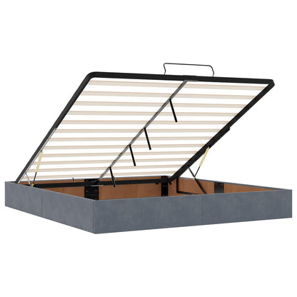 Ottoman Bed met Matrassen en LED Donkergrijs 180 x 200 cm
