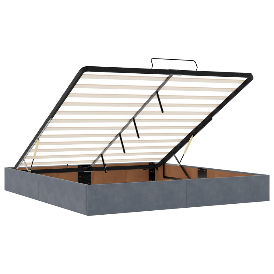Ottoman Bed met Matrassen en LED Donkergrijs 180 x 200 cm