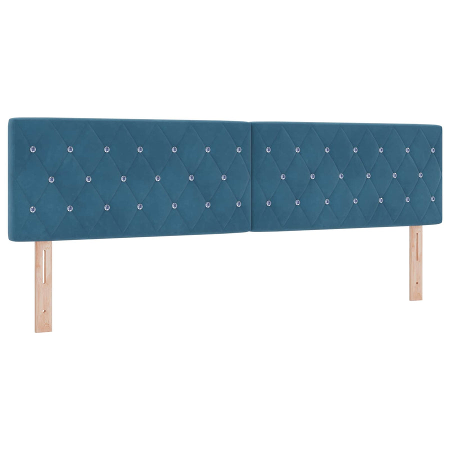 Ottoman Bed met Matrassen en LED Donkerblauw 180 x 200 cm