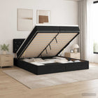 Ottoman bed 200x200 cm zwart fluweel met matras