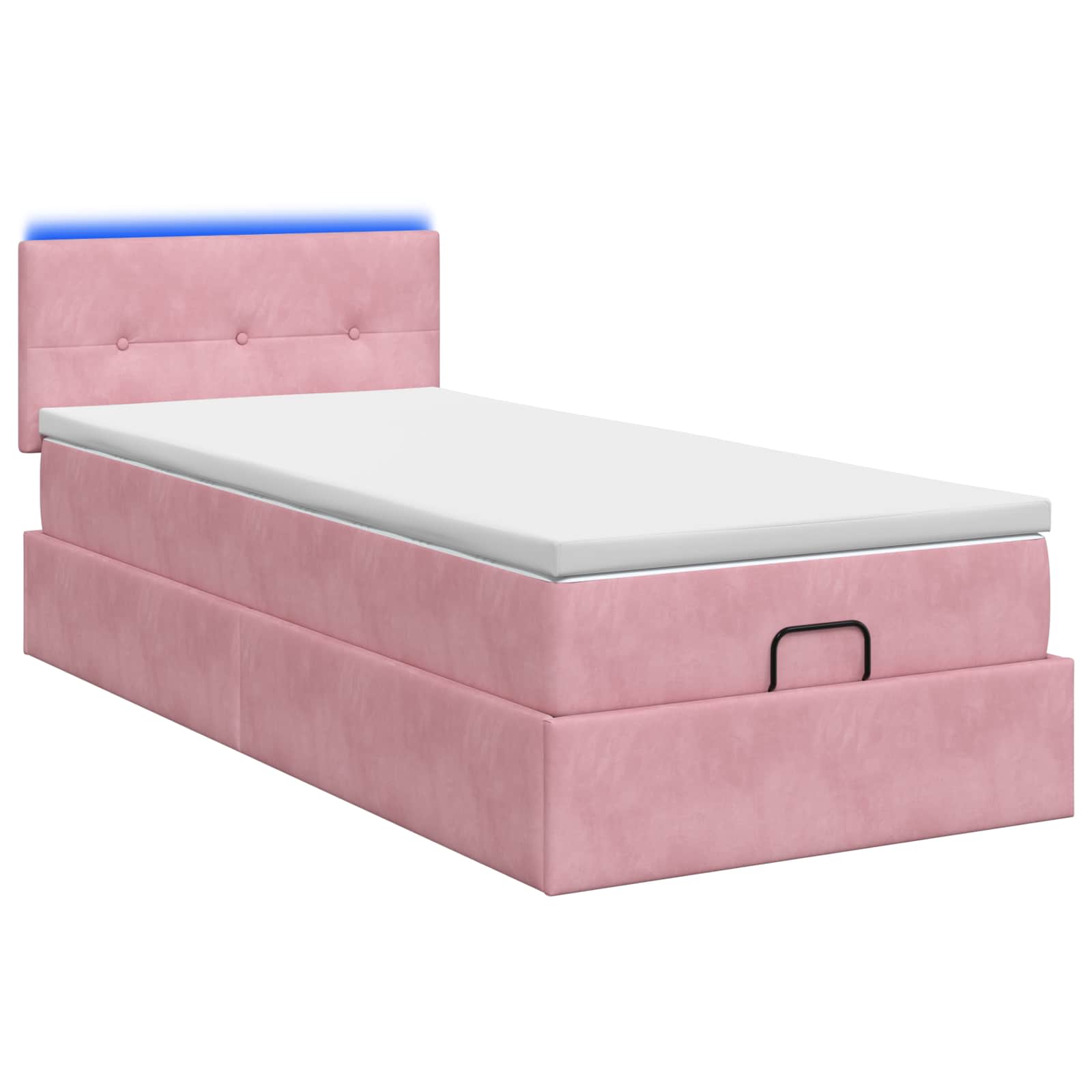 Ottoman Bed met Matrassen en LED Roze 80 x 200 cm fluweel