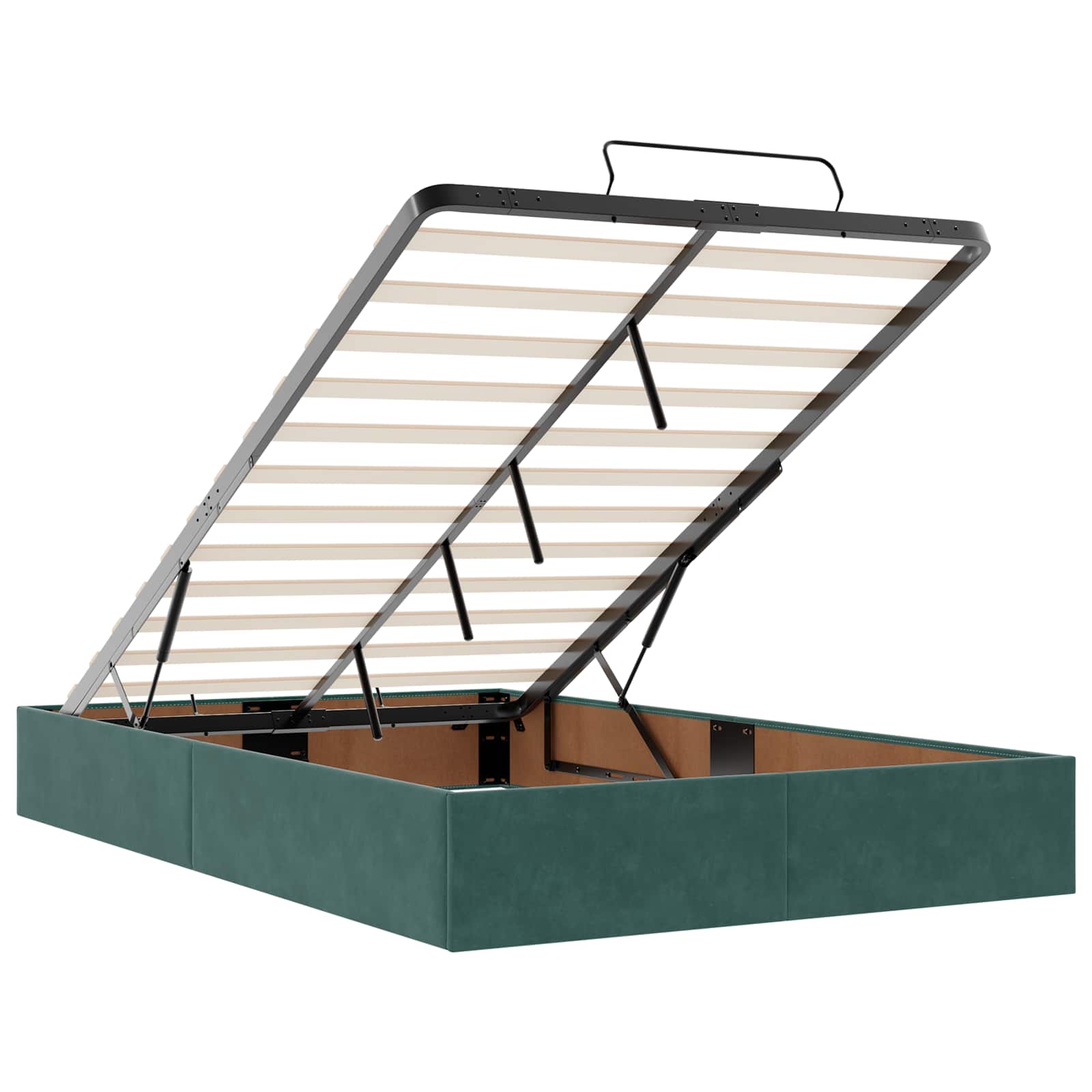 Ottoman Bed met Matrassen en LED Donkergroen 120 x 190 cm