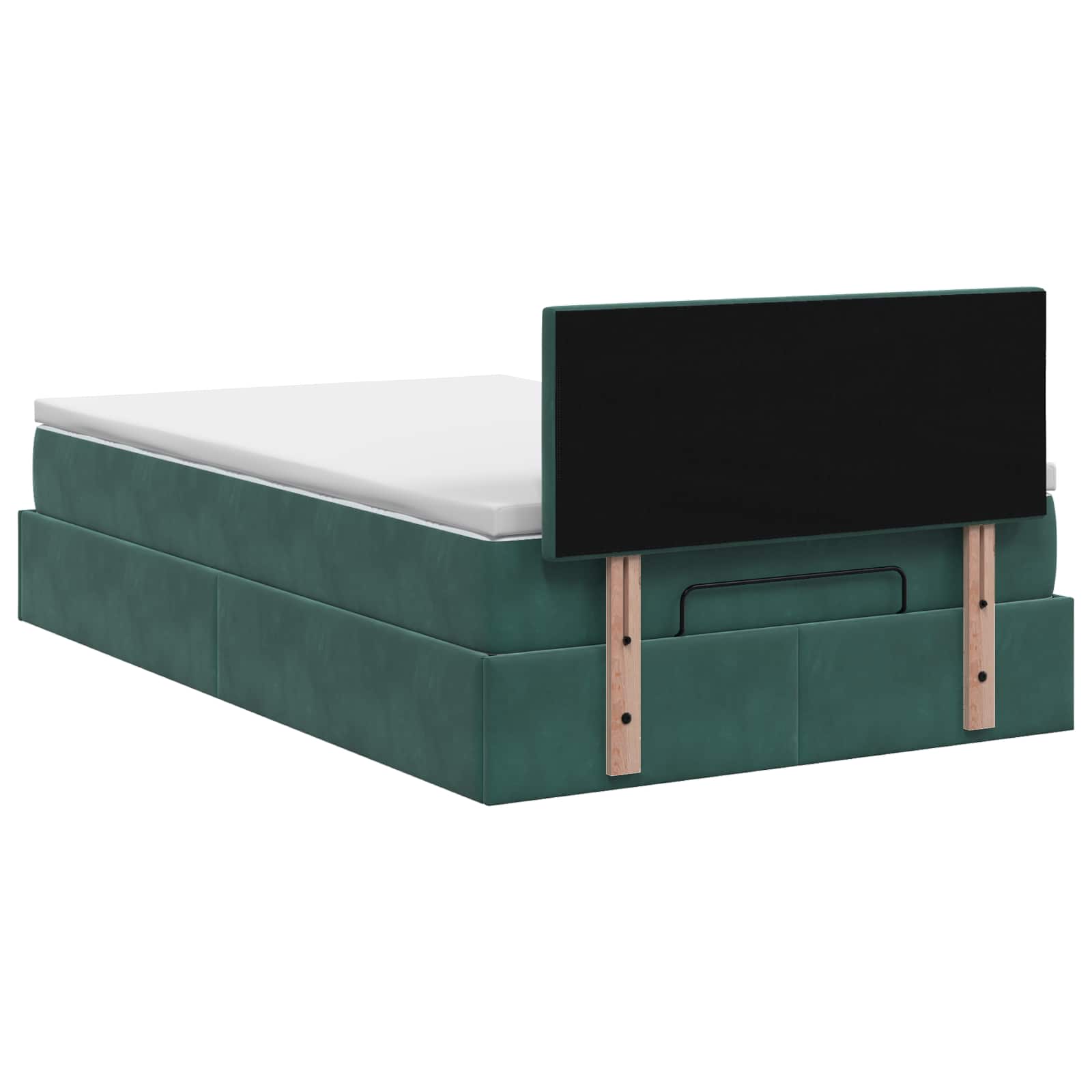 Ottoman Bed met Matrassen en LED Donkergroen 120 x 190 cm