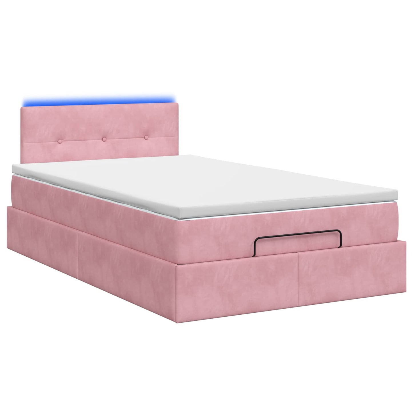 Ottoman Bed met Matrassen en LED Roze 120 x 200 cm fluweel