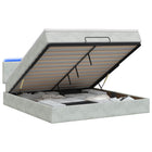 Ottoman Bed met Matrassen en LED Lichtgrijs 180 x 200 cm