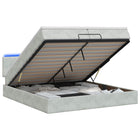 Ottoman Bed met Matrassen en LED Lichtgrijs 200 x 200 cm