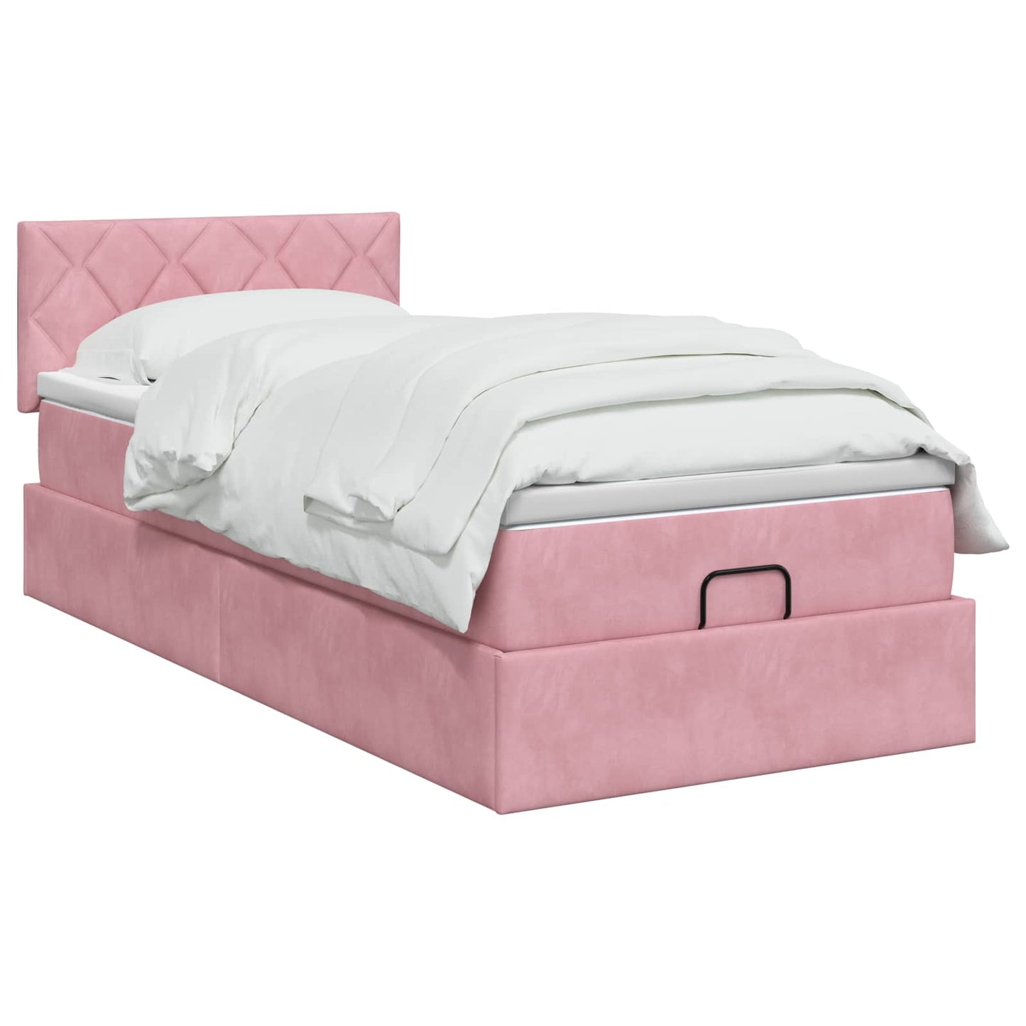 Ottoman Bed met Matrassen en LED Roze 80 x 200 cm fluweel