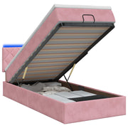 Ottoman bed 100x200 cm roze fluweel