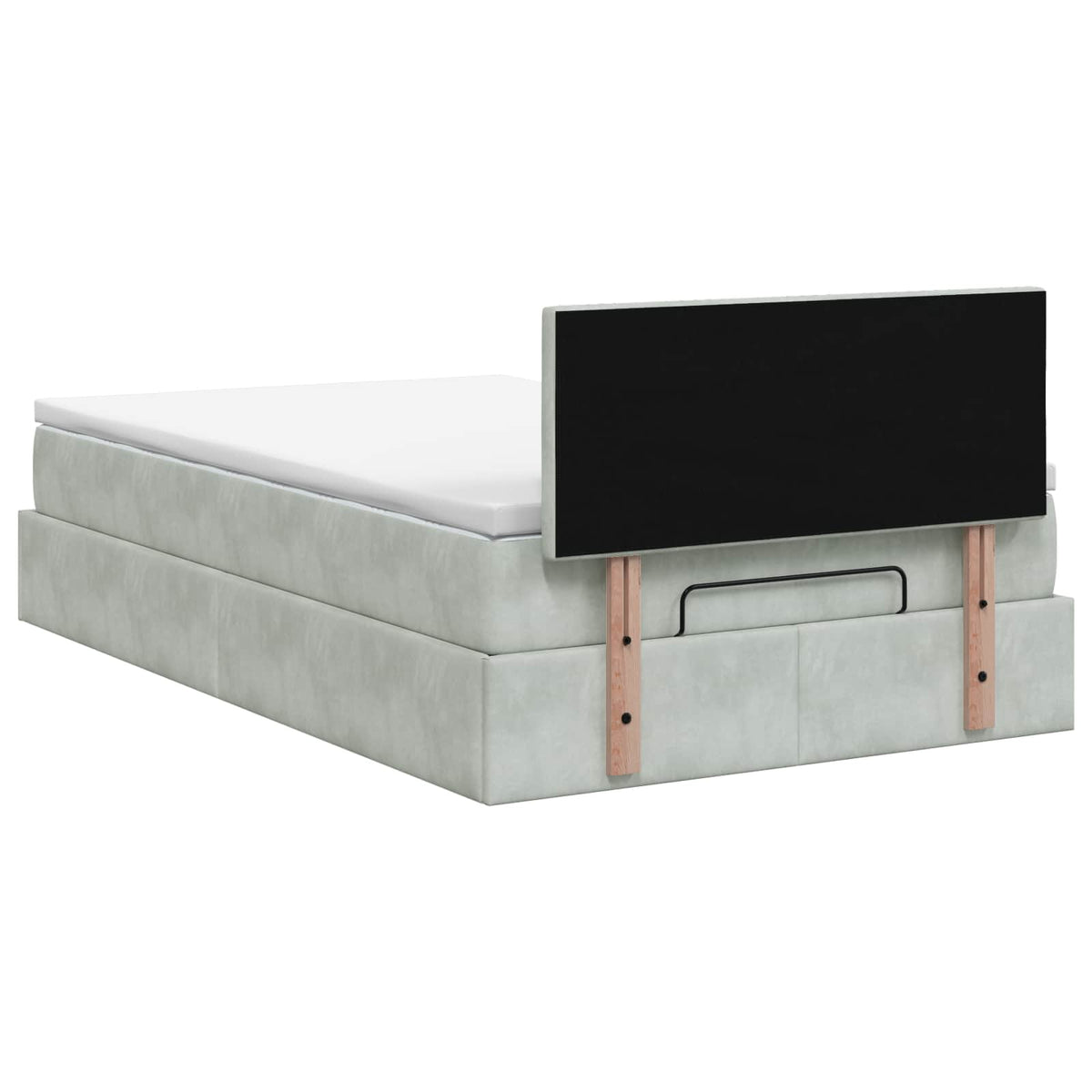 Ottoman Bed met Matrassen en LED Lichtgrijs 120 x 190 cm
