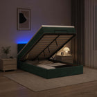 Ottoman Bed met Matrassen en LED Donkergroen 120 x 190 cm
