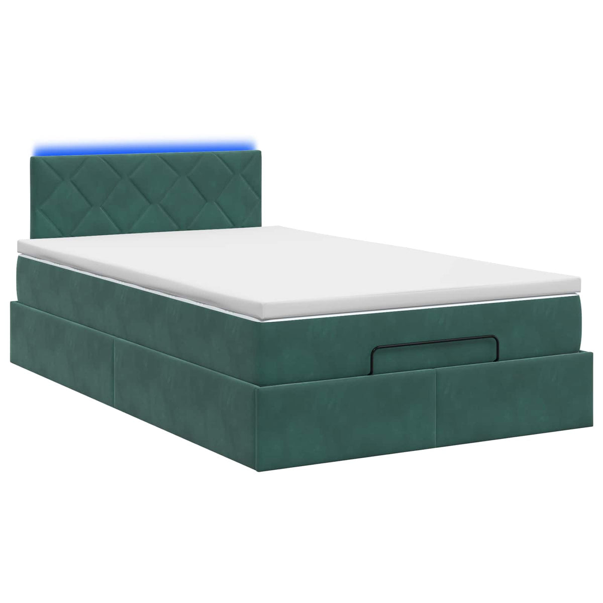 Ottoman Bed met Matrassen en LED Donkergroen 120 x 190 cm