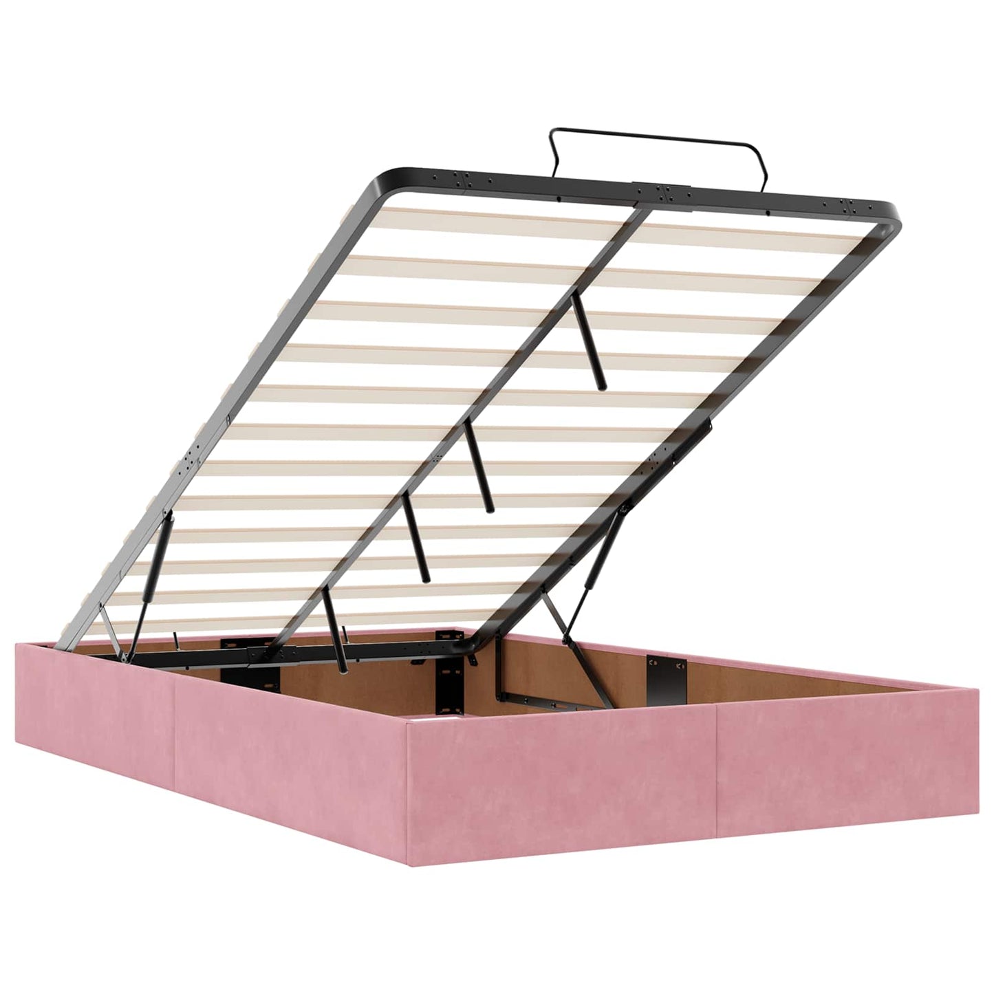 Ottoman Bed met Matrassen en LED Roze 120 x 190 cm fluweel